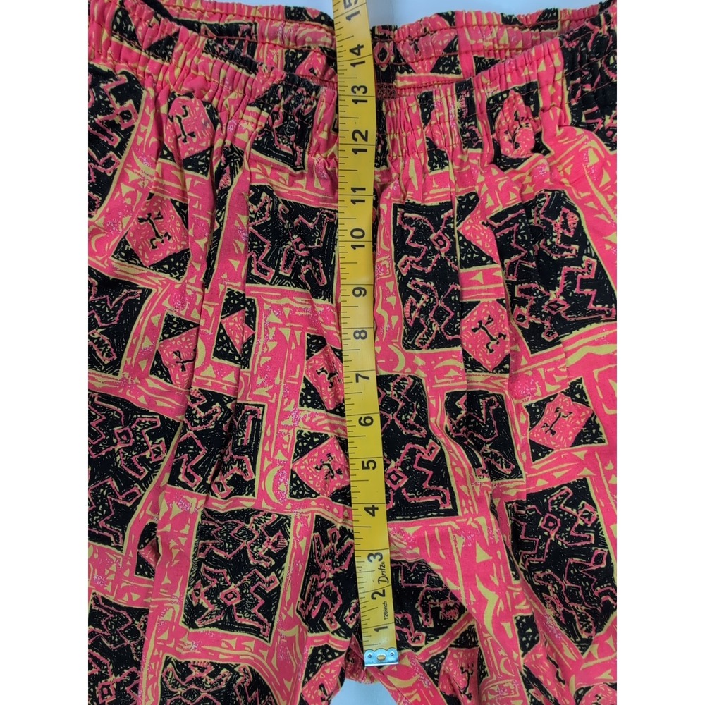 Vintage Tower 46 Neon Pink Tribal Print Cotton Beach Pants Mens Medium USA Made - Picture 5 of 10